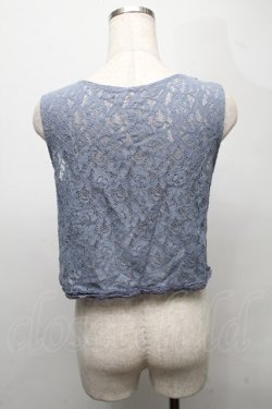 画像2: axes femme / お花レースタンクトップ  ブルー S-25-07-18-013-AX-TO-HR-ZS
