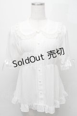 BABY,THE STARS SHINE BRIGHT / 袖取り外しシフォンベビードールブラウス  白 S-25-07-18-015-BA-BL-HR-ZS