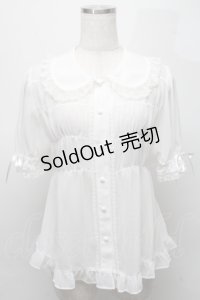 BABY,THE STARS SHINE BRIGHT / 袖取り外しシフォンベビードールブラウス  白 S-25-07-18-015-BA-BL-HR-ZS