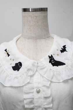 画像3: axes femme kawaii / ハロウィンナイト刺繍ブラウス  白 S-25-07-18-016-AX-BL-HR-ZS