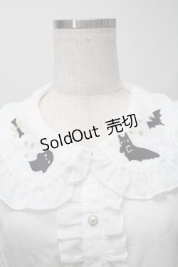 画像3: axes femme kawaii / ハロウィンナイト刺繍ブラウス  白 S-25-07-18-016-AX-BL-HR-ZS