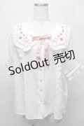 Amavel / 衿刺繍チャイナブラウス  オフｘピンク S-25-07-18-017-CA-BL-AS-ZS