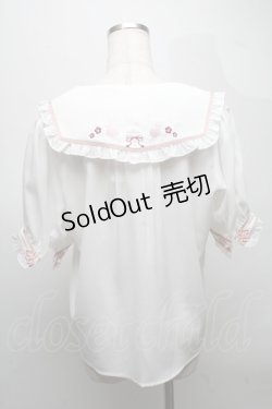画像2: Amavel / 衿刺繍チャイナブラウス  オフｘピンク S-25-07-18-017-CA-BL-AS-ZS