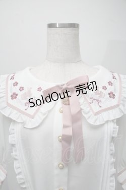 画像3: Amavel / 衿刺繍チャイナブラウス  オフｘピンク S-25-07-18-017-CA-BL-AS-ZS