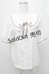 Amavel / 襟刺繍ブラウス  オフ S-25-07-18-018-CA-JA-AS-ZS