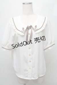 Amavel / 襟刺繍ブラウス  オフ S-25-07-18-018-CA-JA-AS-ZS