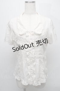 axes femme / レース使いドビードットブラウス  キナリ S-25-07-18-021-AX-BL-HR-ZS