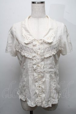 画像1: axes femme / レース使いドビードットブラウス  キナリ S-25-07-18-021-AX-BL-HR-ZS