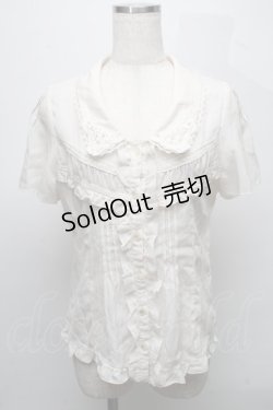 画像1: axes femme / レース使いドビードットブラウス  キナリ S-25-07-18-021-AX-BL-HR-ZS
