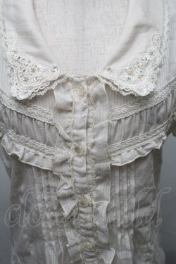 画像3: axes femme / レース使いドビードットブラウス  キナリ S-25-07-18-021-AX-BL-HR-ZS
