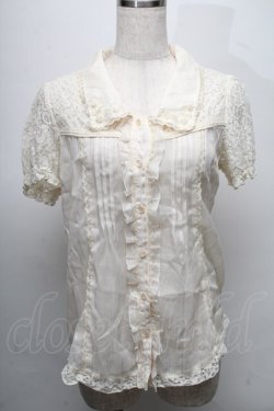 画像1: axes femme / レーシープリーツブラウス  オフ S-25-07-18-022-AX-BL-HR-ZS