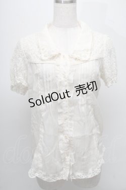画像1: axes femme / レーシープリーツブラウス  オフ S-25-07-18-022-AX-BL-HR-ZS
