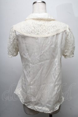 画像2: axes femme / レーシープリーツブラウス  オフ S-25-07-18-022-AX-BL-HR-ZS