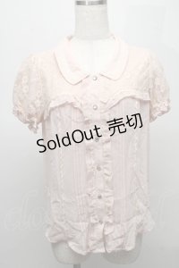 axes femme / レース襟付きブラウス  ピンク S-25-07-18-027-AX-BL-HR-ZI