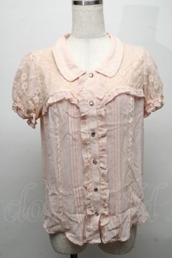 画像1: axes femme / レース襟付きブラウス  ピンク S-25-07-18-027-AX-BL-HR-ZS