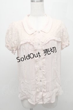 画像1: axes femme / レース襟付きブラウス  ピンク S-25-07-18-027-AX-BL-HR-ZI