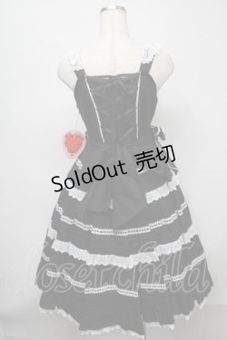 画像2: BABY,THE STARS SHINE BRIGHT / Maison de Petite Rubanジャンパースカート  黒ｘ白 S-25-07-18-036-BA-OP-HR-ZS
