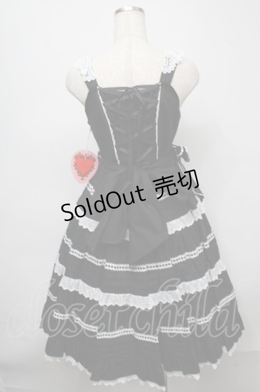 画像2: BABY,THE STARS SHINE BRIGHT / Maison de Petite Rubanジャンパースカート  黒ｘ白 S-25-07-18-036-BA-OP-HR-ZS (2)