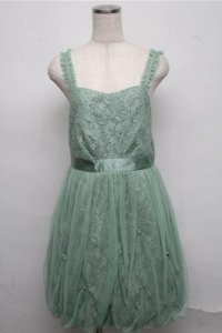 axes femme / チュールタッキングベアドレス  グリーン S-25-07-20-043-AX-OP-HR-ZT505