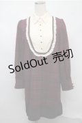 axes femme / ブロッキングチェックワンピース  ワイン S-25-07-20-048-AX-OP-HR-ZS