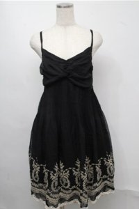 axes femme / フロッキーキャミチュニック  黒 S-25-07-20-051-AX-BL-HR-ZI