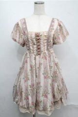 axes femme / タッセルローズストライプワンピース  ピンク S-25-07-20-053-AX-OP-HR-ZS