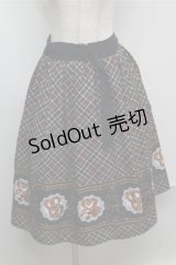 axes femme POETIQUE / プレッツェルベルト付スカート  ワインｘ紺 S-25-07-20-059-AX-SK-HR-ZS