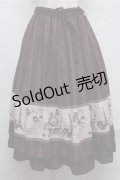 axes femme / パリトラベルパネル柄スカート  ワイン S-25-07-20-060-AX-SK-HR-ZS