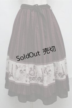 画像1: axes femme / パリトラベルパネル柄スカート  ワイン S-25-07-20-060-AX-SK-HR-ZS