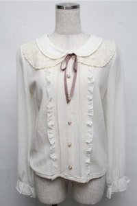 axes femme POETIQUE / レースカラーブラウスプルオーバー  オフ S-25-07-20-013-AX-TO-HR-ZI