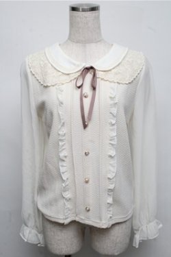 画像1: axes femme POETIQUE / レースカラーブラウスプルオーバー  オフ S-25-07-20-013-AX-TO-HR-ZS