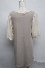 画像2: axes femme / 袖シフォン切替チュニック  ベージュ S-25-07-20-016-AX-TO-HR-ZI (2)