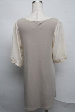 画像2: axes femme / 袖シフォン切替チュニック  ベージュ S-25-07-20-016-AX-TO-HR-ZS