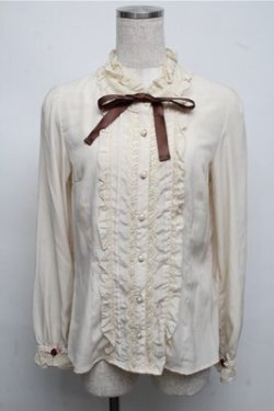 画像1: axes femme / プチスタンドフリルブラウス  キナリ S-25-07-20-017-AX-BL-HR-ZS