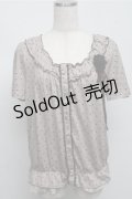 axes femme / ブラウス風ドットカットソー  ブラウン S-25-07-20-019-AX-TO-HR-ZI