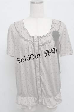 画像1: axes femme / ブラウス風ドットカットソー  ブラウン S-25-07-20-019-AX-TO-HR-ZI