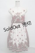 axes femme / スカーフパネル柄ワンピース  ワイン S-25-07-20-026-AX-OP-HR-ZI