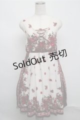axes femme / スカーフパネル柄ワンピース  ワイン S-25-07-20-026-AX-OP-HR-ZI