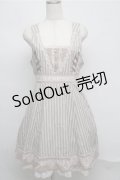 axes femme / ストライプ柄ジャンドレ  ベージュ S-25-07-20-027-AX-SK-HR-ZS