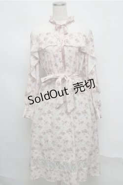 画像1: axes femme / ヨークレース小花プリントワンピース  ピンク S-25-07-20-028-AX-OP-HR-ZS