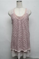 axes femme / 3Dレースチュニ  ピンク S-25-07-20-029-AX-OP-HR-ZS