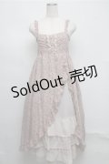 axes femme / スリット入りバラ柄ロングワンピース  ピンク S-25-07-20-033-AX-OP-HR-ZS