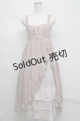 axes femme / スリット入りバラ柄ロングワンピース  ピンク S-25-07-20-033-AX-OP-HR-ZS