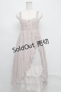 axes femme / スリット入りバラ柄ロングワンピース  ピンク S-25-07-20-033-AX-OP-HR-ZS