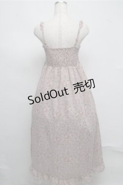 画像2: axes femme / スリット入りバラ柄ロングワンピース  ピンク S-25-07-20-033-AX-OP-HR-ZS