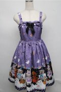axes femme kawaii / ハロウィンナイトジャンパースカート  ラベンダー S-25-07-20-034-AX-OP-AS-ZS