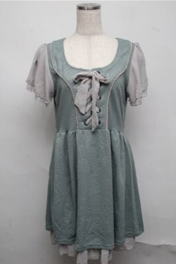 画像1: axes femme / オーナメントジャガドワンピース  グリーン S-25-07-20-036-AX-OP-HR-ZS