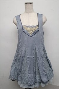 axes femme / レースレイヤードノースリーブワンピース  ブルー S-25-07-20-040-AX-OP-HR-ZI