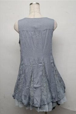 画像2: axes femme / レースレイヤードノースリーブワンピース  ブルー S-25-07-20-040-AX-OP-HR-ZS