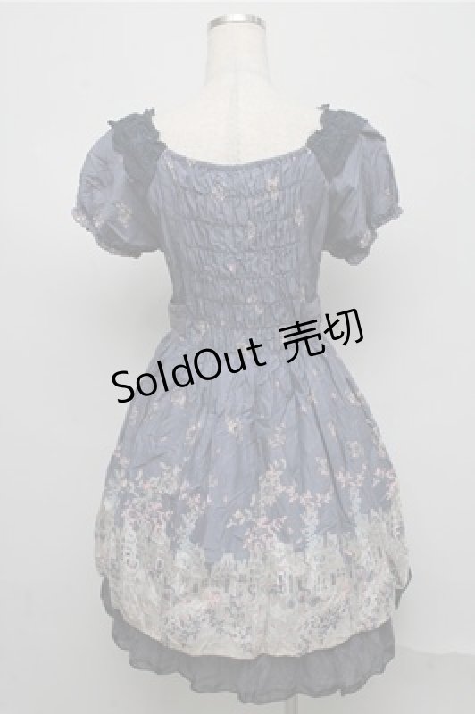 画像2: axes femme / 馬車柄ワンピース  ブルー S-25-07-20-041-AX-OP-HR-ZT390 (2)